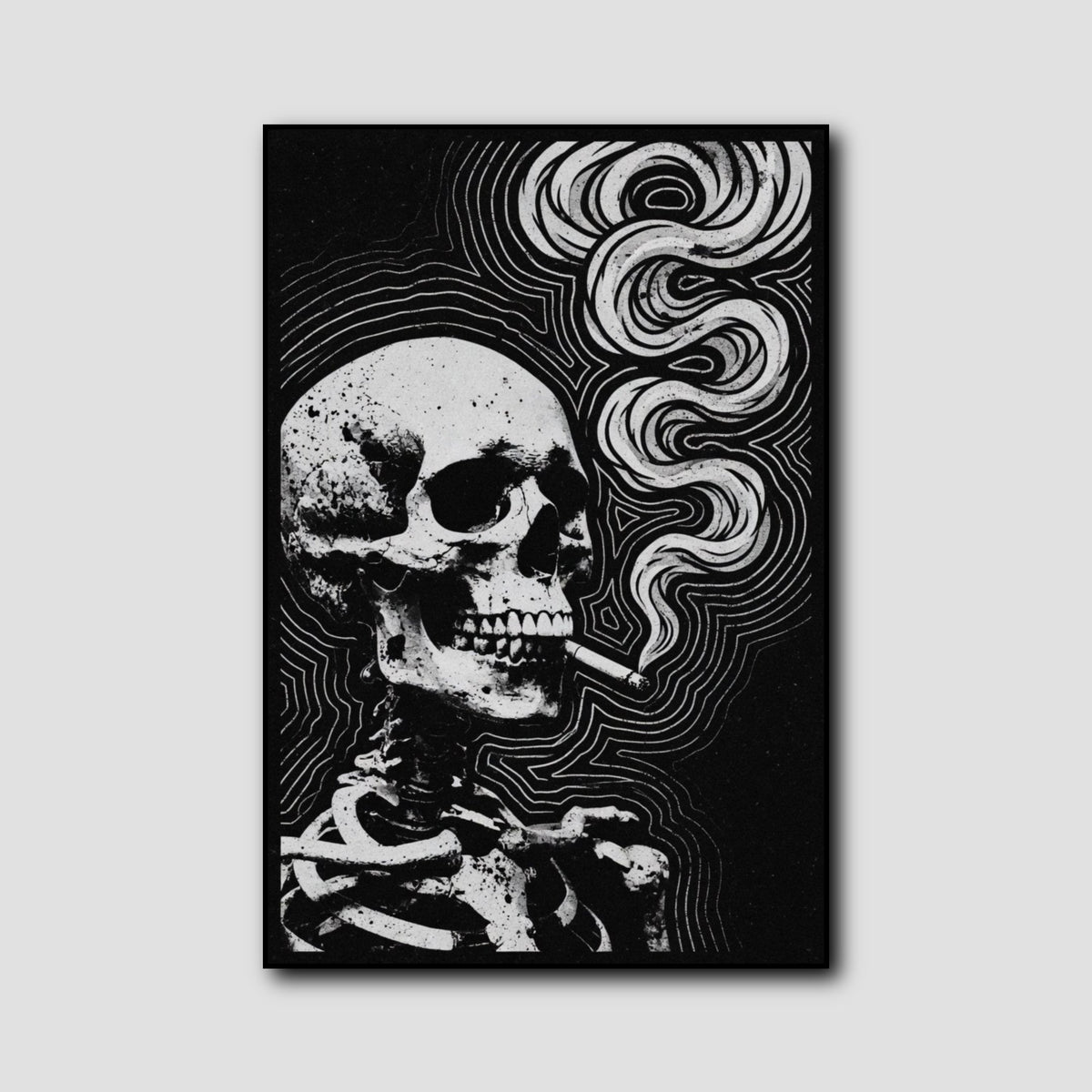 Tableau Squelette Fumeur style 1