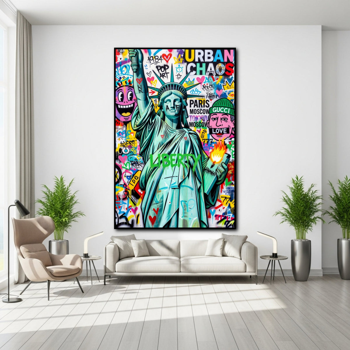 Tableau Street Art Liberty pour salon