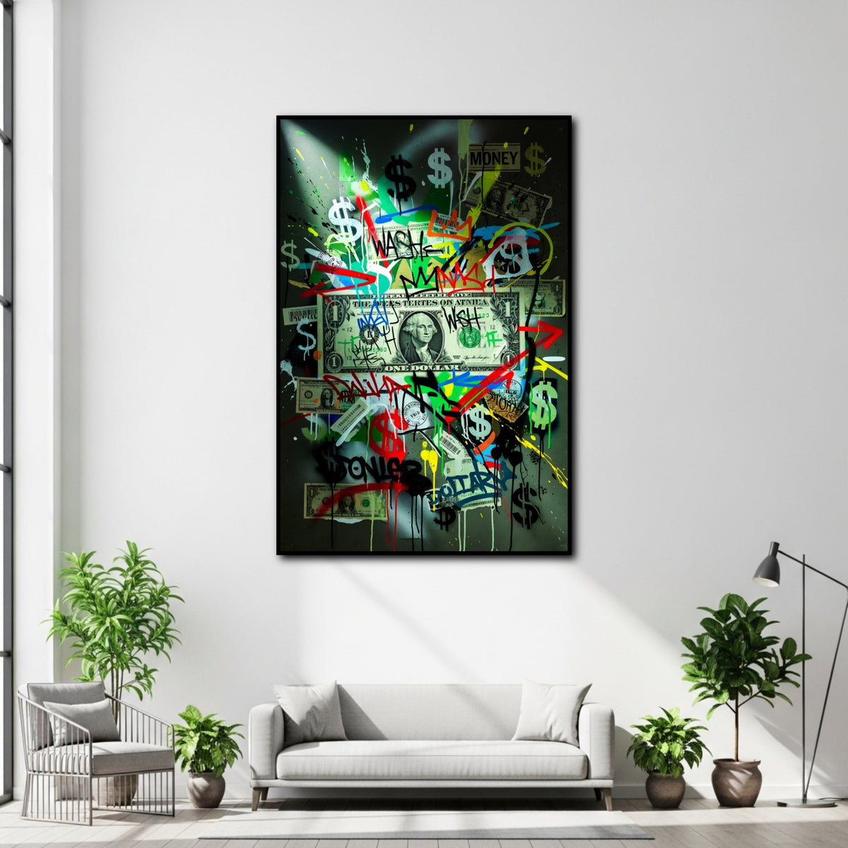 Tableau Street Art Money Dollar pour salon