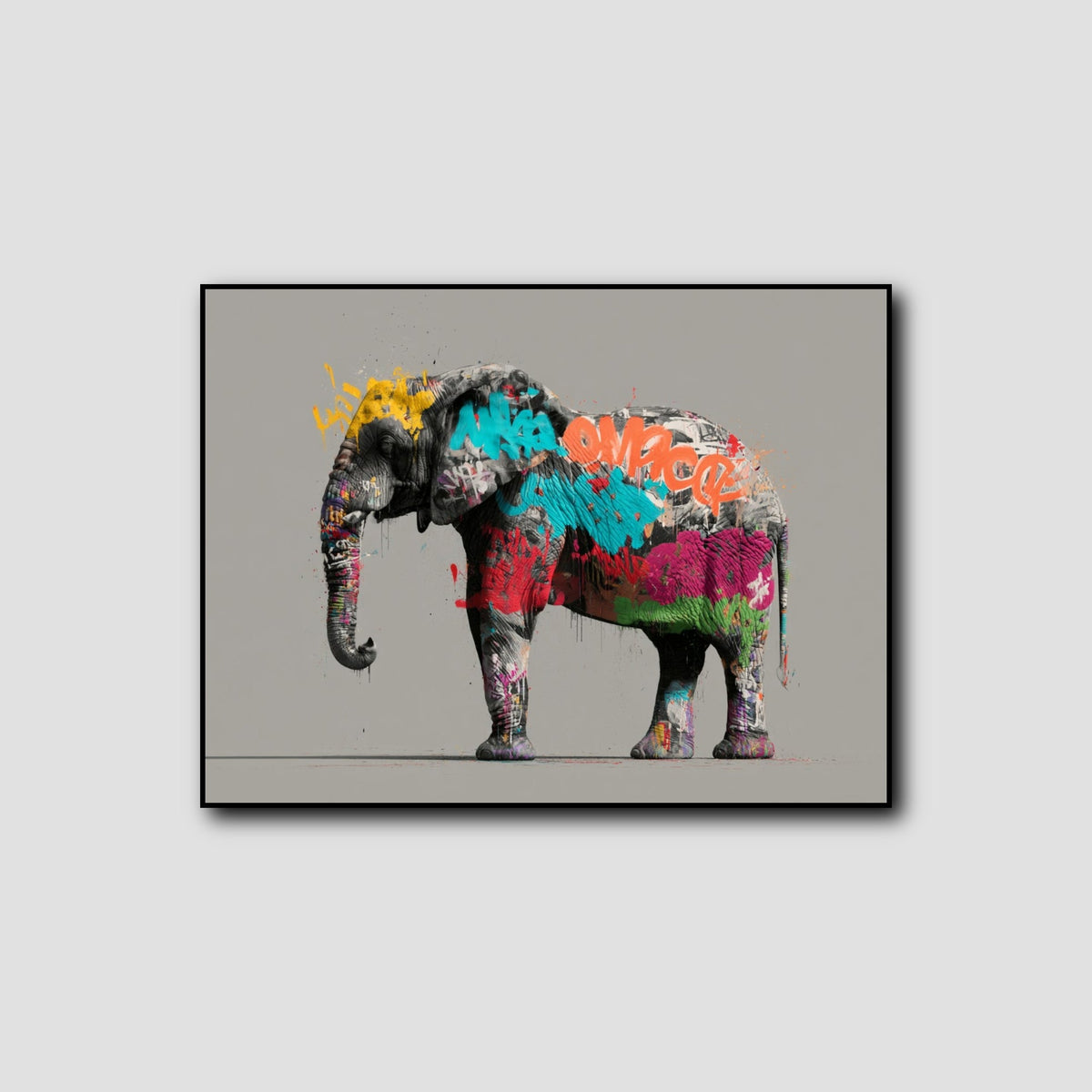 Tableau Street Art Éléphant style 1