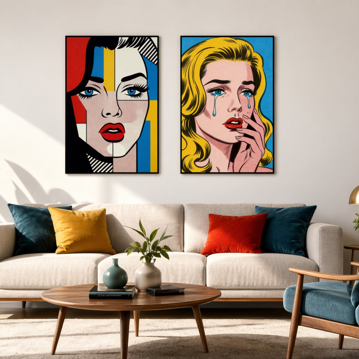 Tableau Style Roy Lichtenstein dans salon