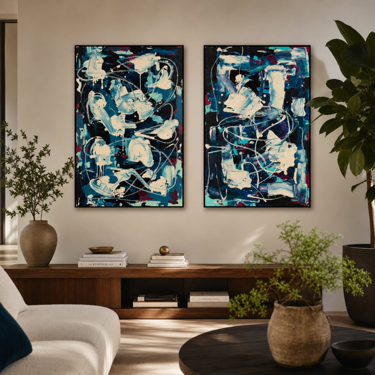 Tableau Tache de Peinture dans salon