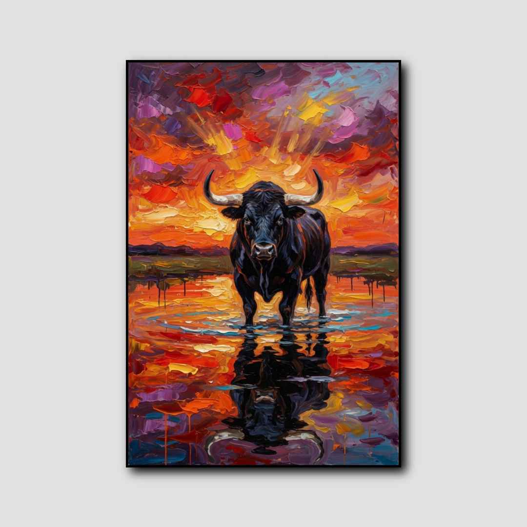Tableau Taureau Camargue style 1