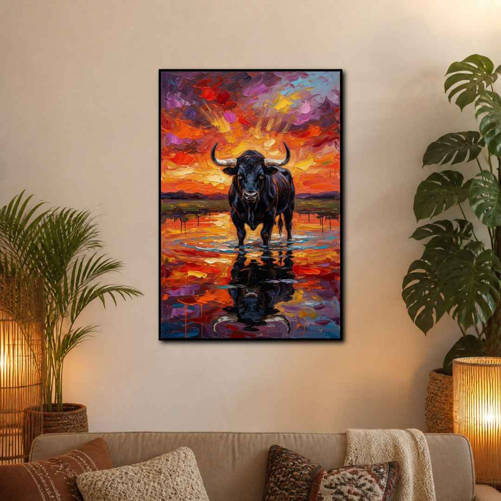Tableau Taureau Camargue pour salon