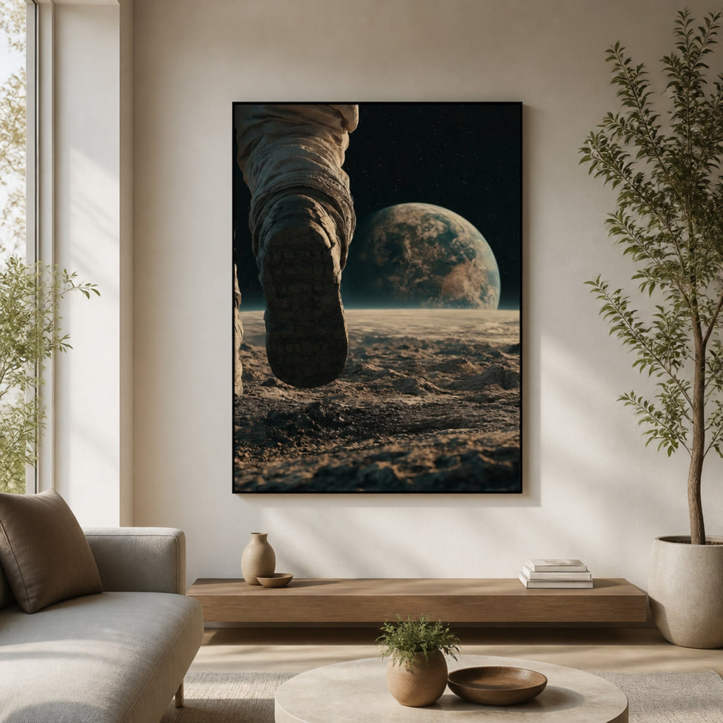 Tableau Terre Vue de la Lune pour salon