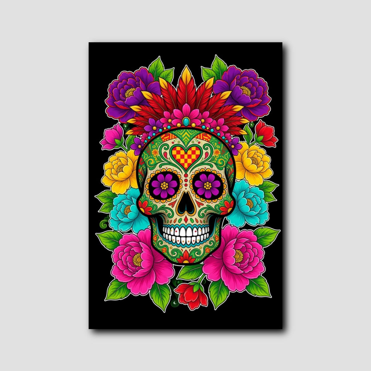 Tableau Tete de Mort Mexicaine style 1