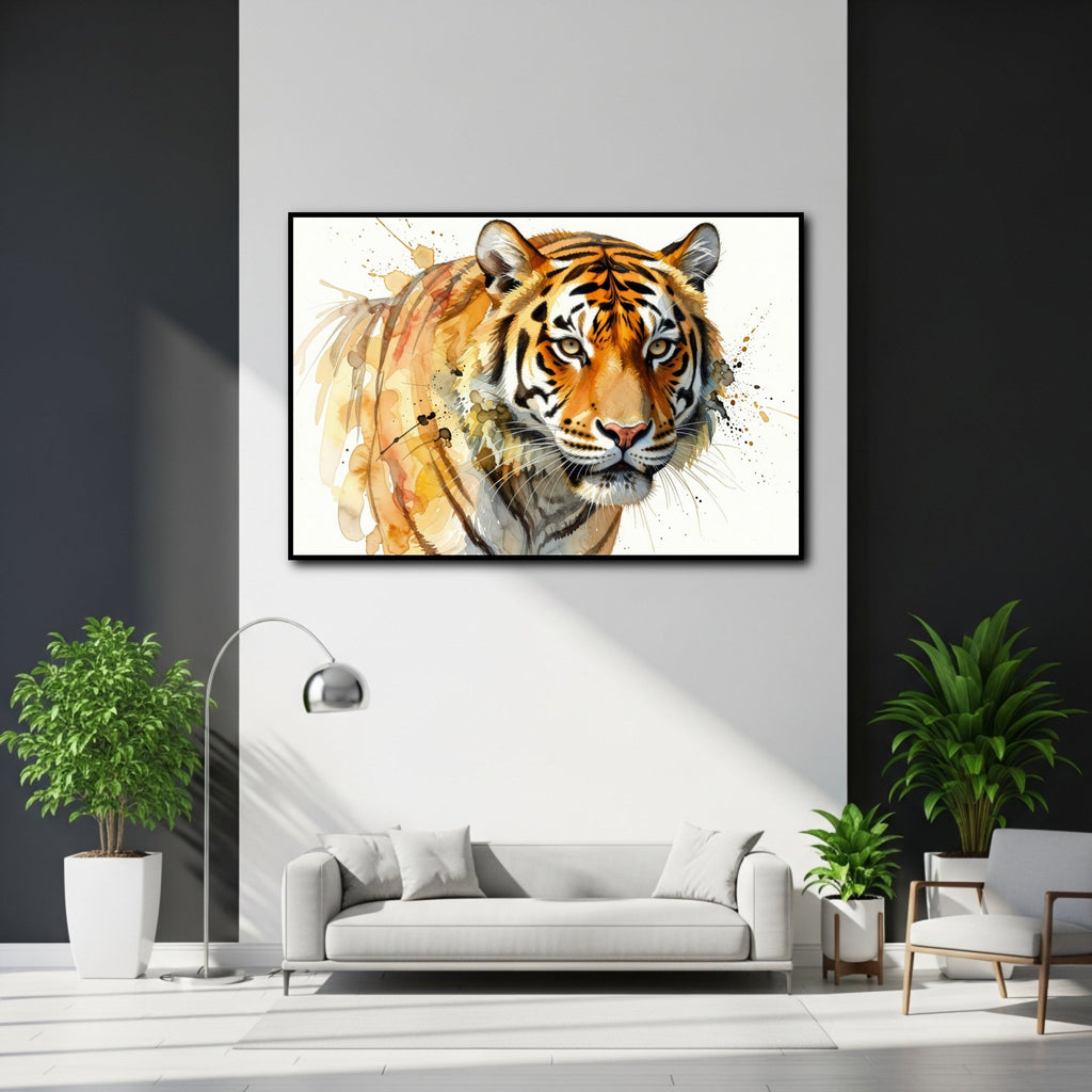 Tableau Tigre Aquarelle pour salon