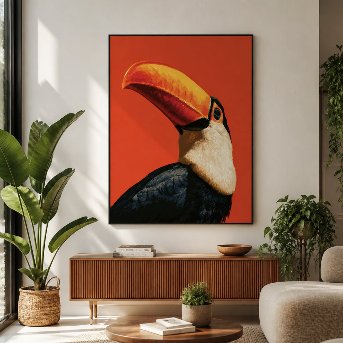 Tableau Toucan Tropical pour salon