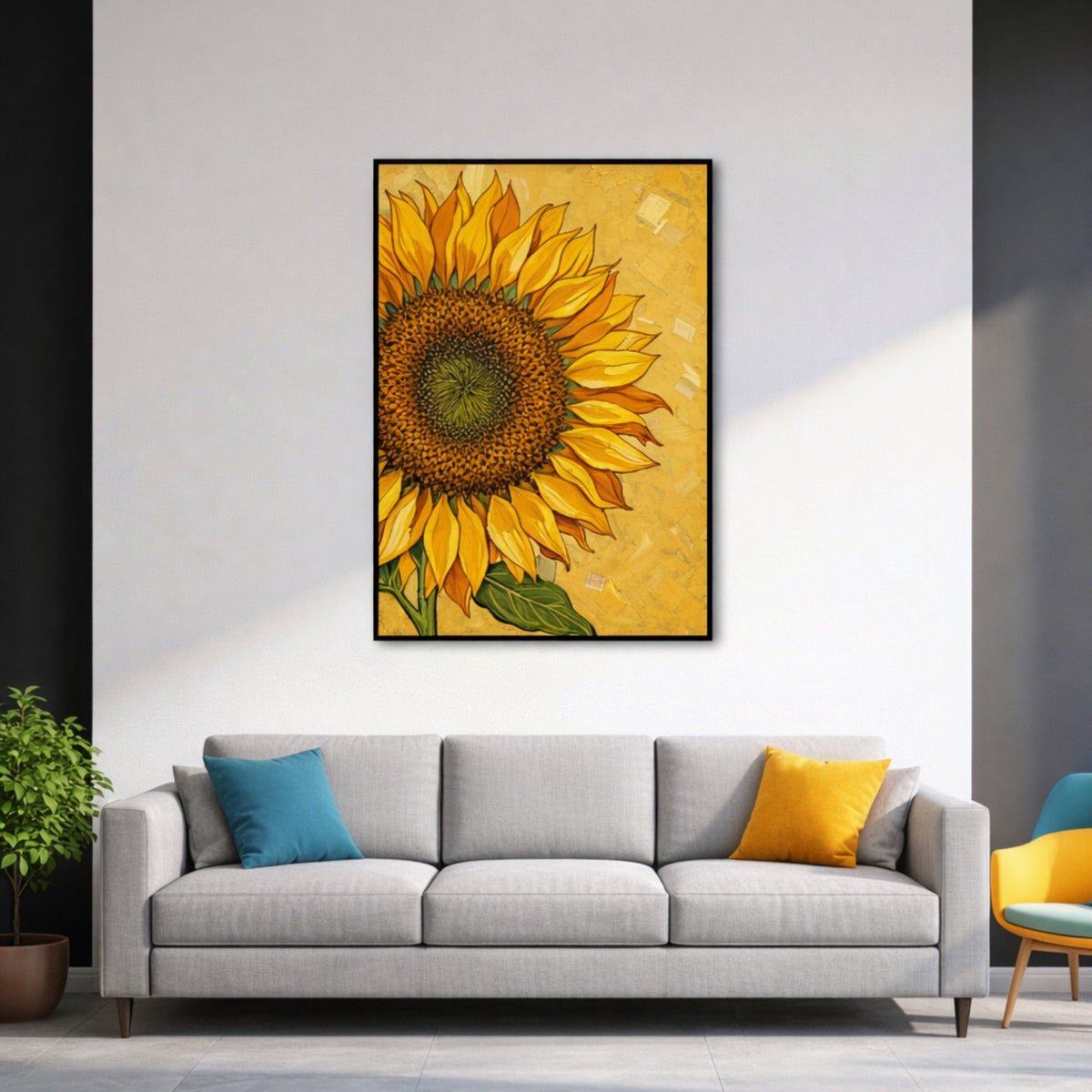 Tableau Tournesol pour salon