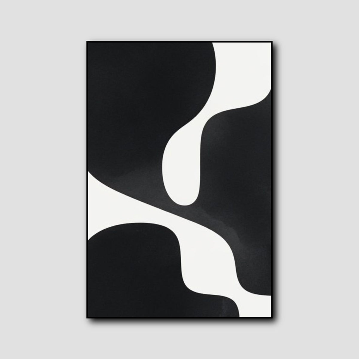 Tableau Triptyque Noir et Blanc Abstrait style 1