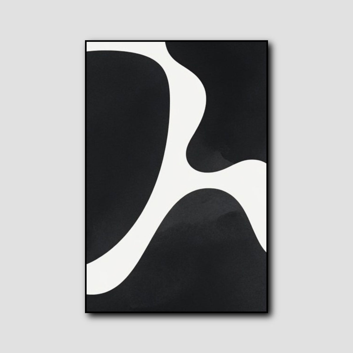 Tableau Triptyque Noir et Blanc Abstrait style 3