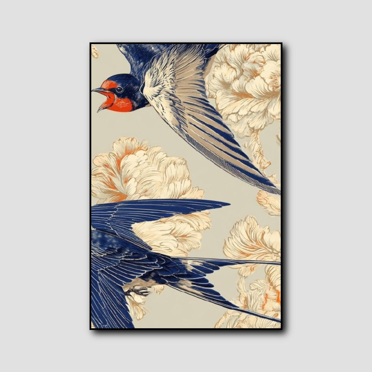 Tableau Triptyque Oiseaux style 3