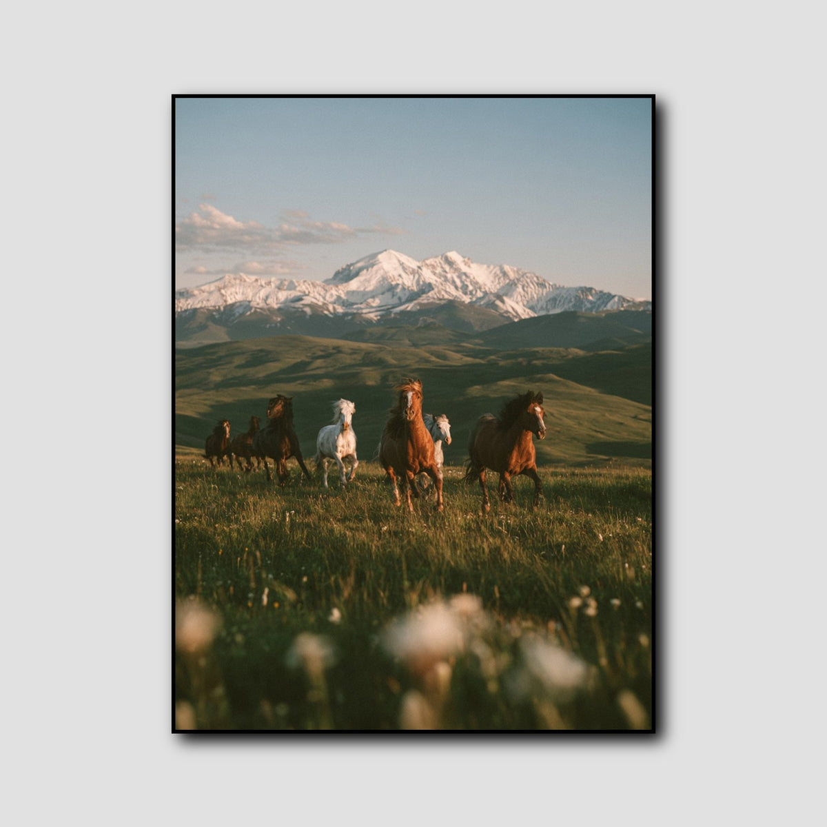 Tableau Troupeau de Chevaux Sauvages style 1