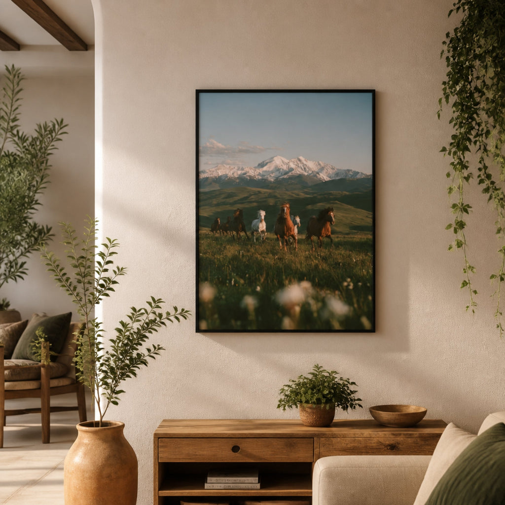 Tableau Troupeau de Chevaux Sauvages pour salon