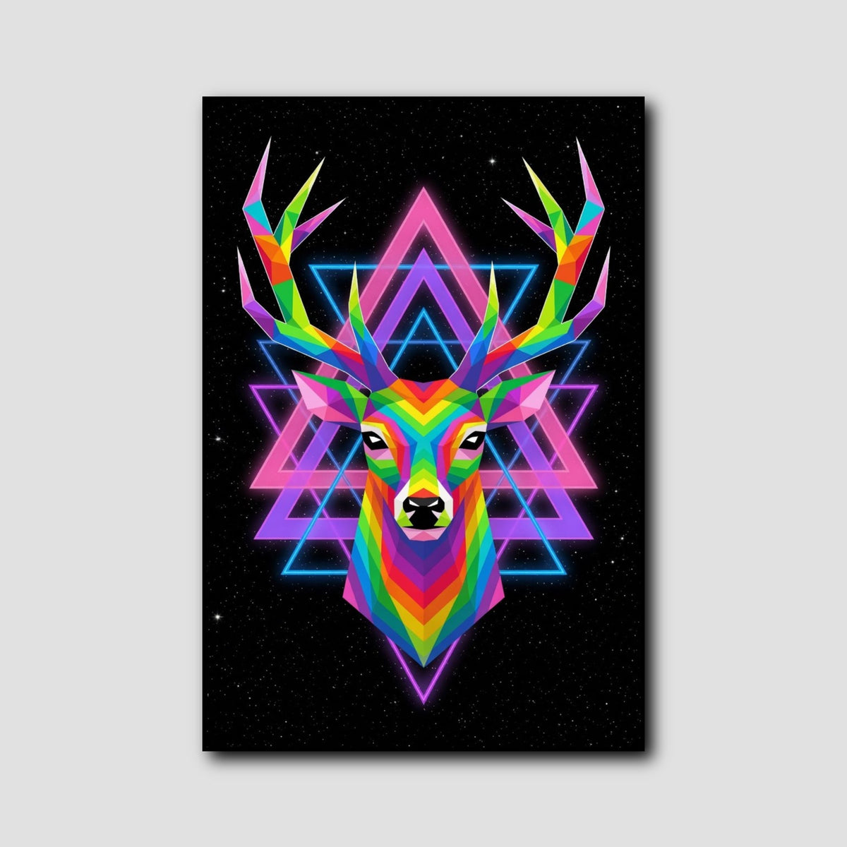 Tableau Tête de Cerf Géométrique style 1