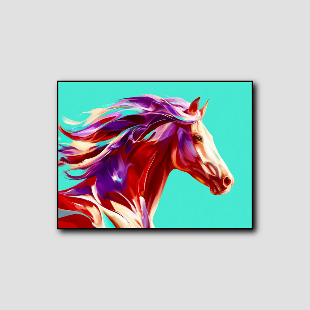 Tableau Tête de Cheval Coloré style 1
