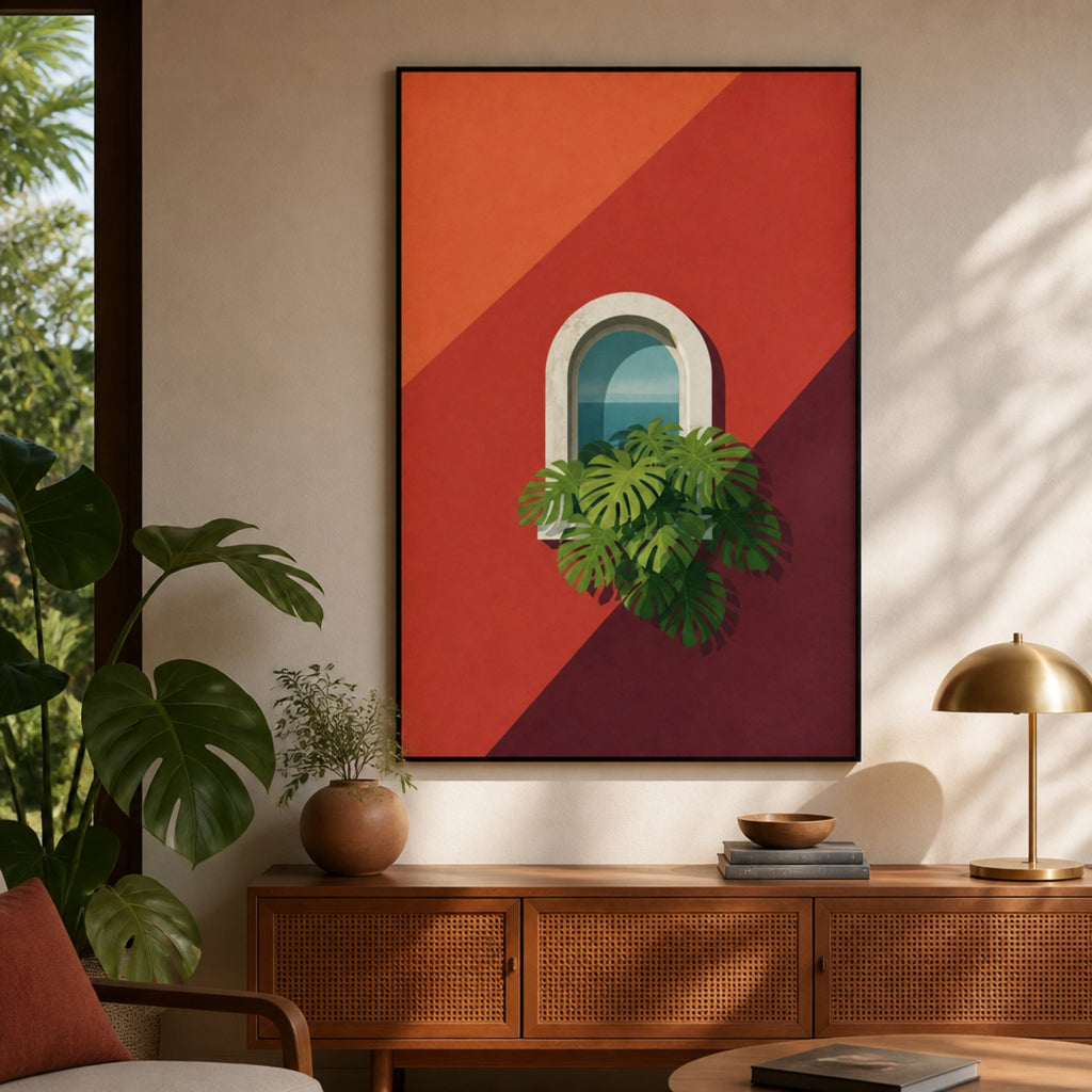 Tableau Vert Terracotta pour salon
