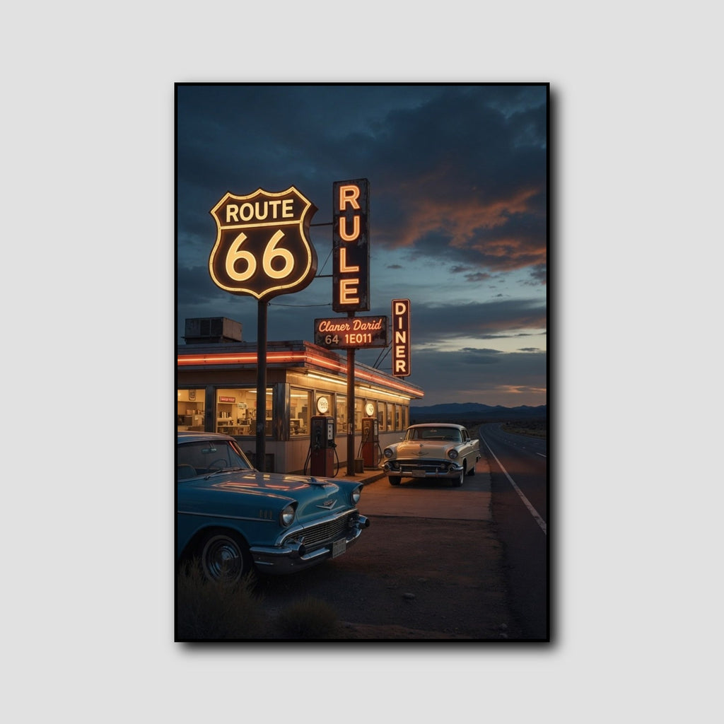 Tableau Vintage Route 66 style 1