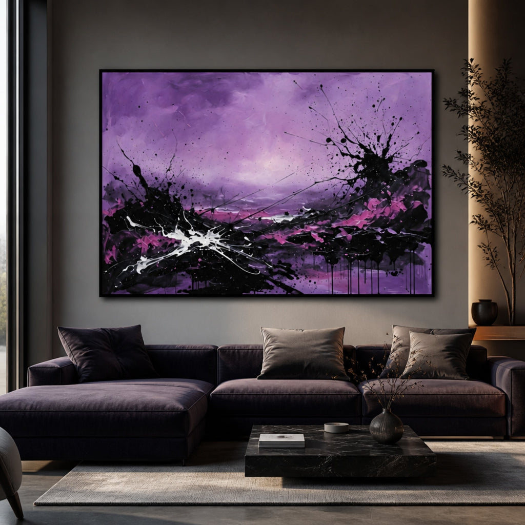 Tableau Violet Abstrait pour salon