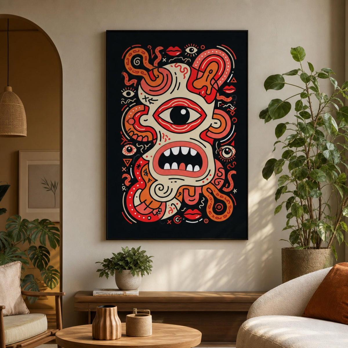 Tableau Visage Destructuré Pop Art pour salon