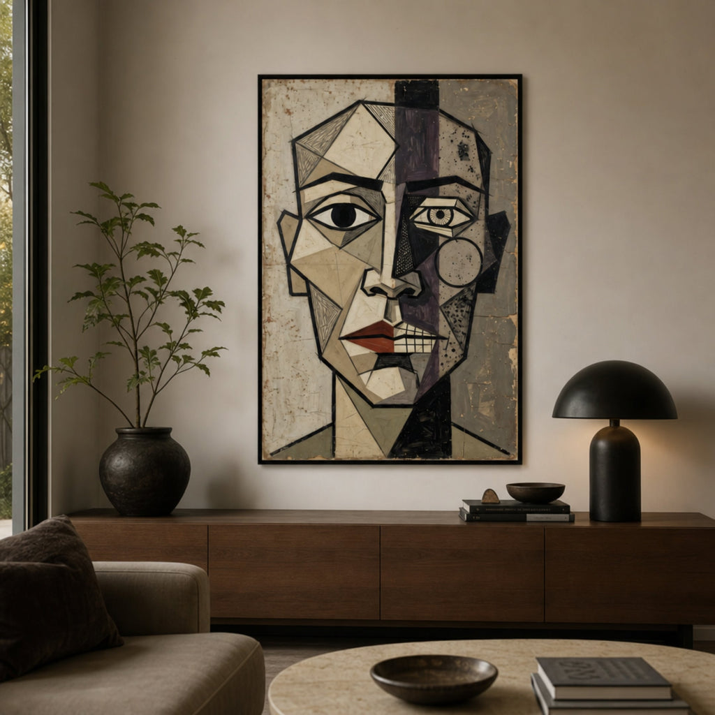 Tableau Visage Minimaliste Line Art pour salon