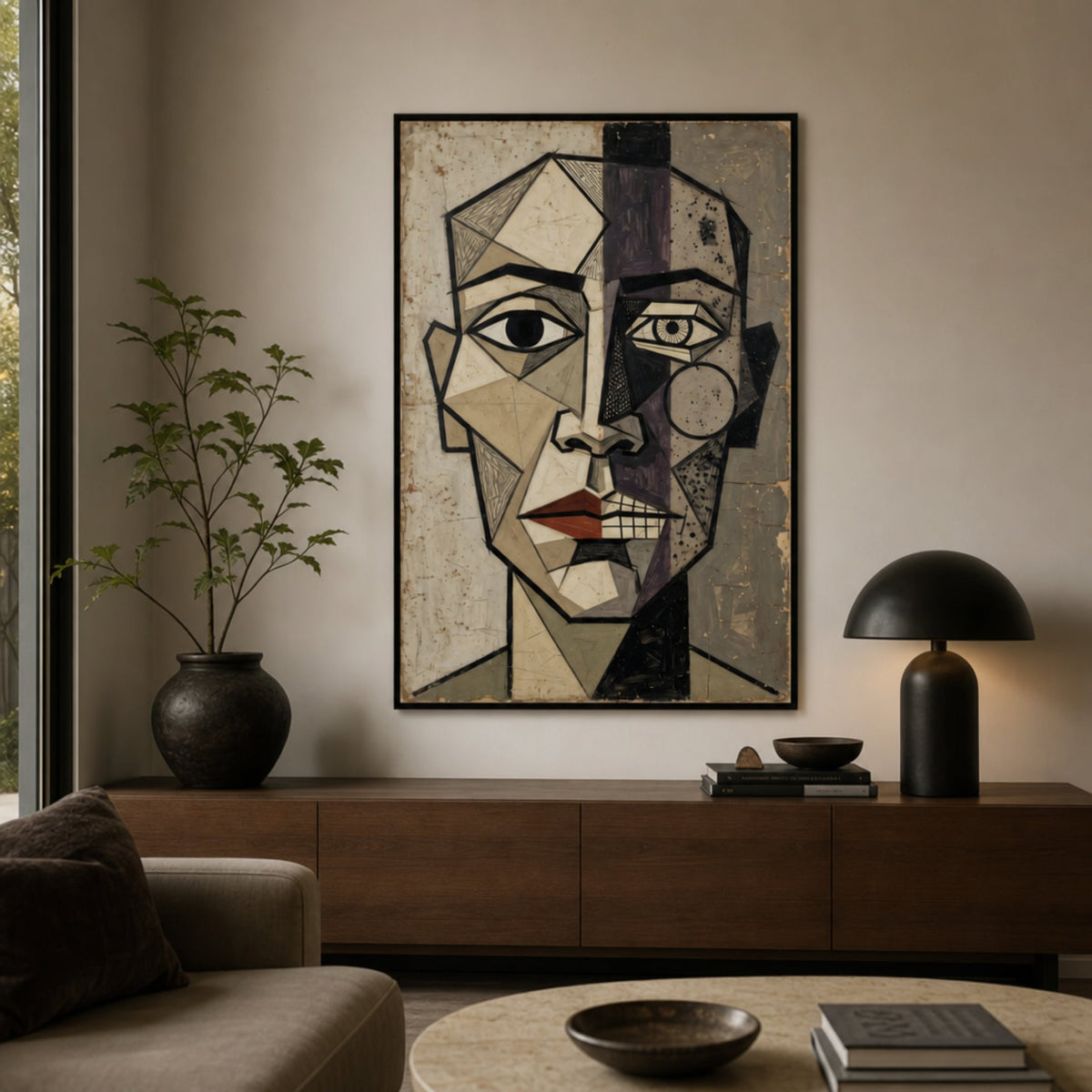 Tableau Visage Minimaliste Line Art pour salon