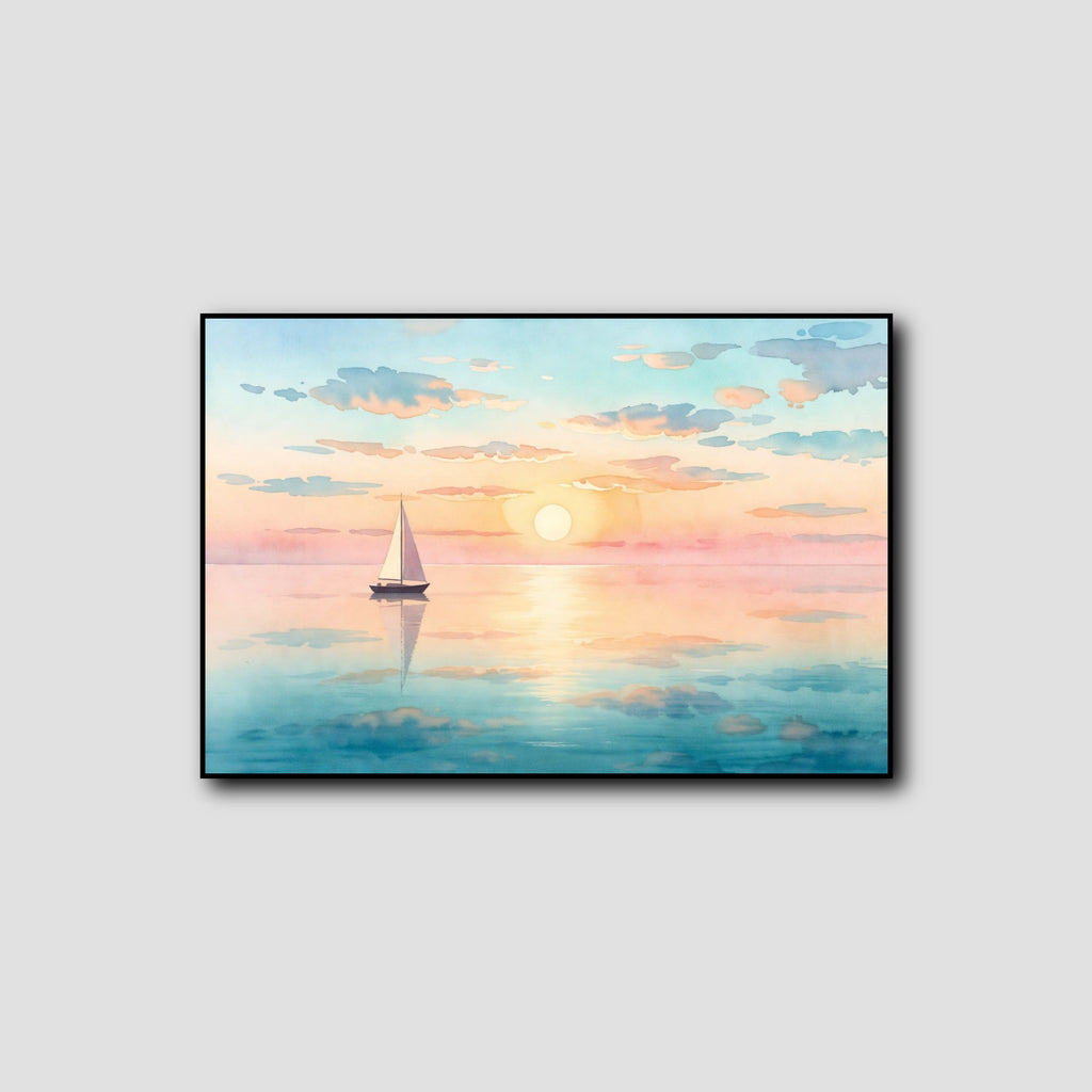 Tableau Voilier Aquarelle style 1