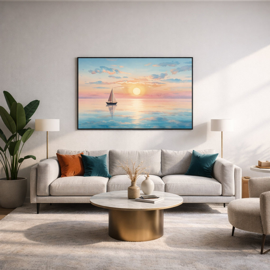 Tableau Voilier Aquarelle pour salon