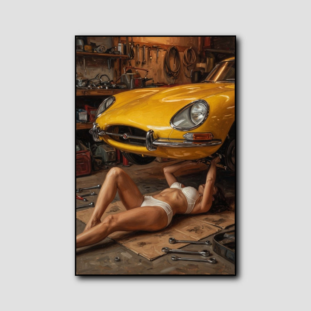 Tableau Voiture dans un Garage style 1