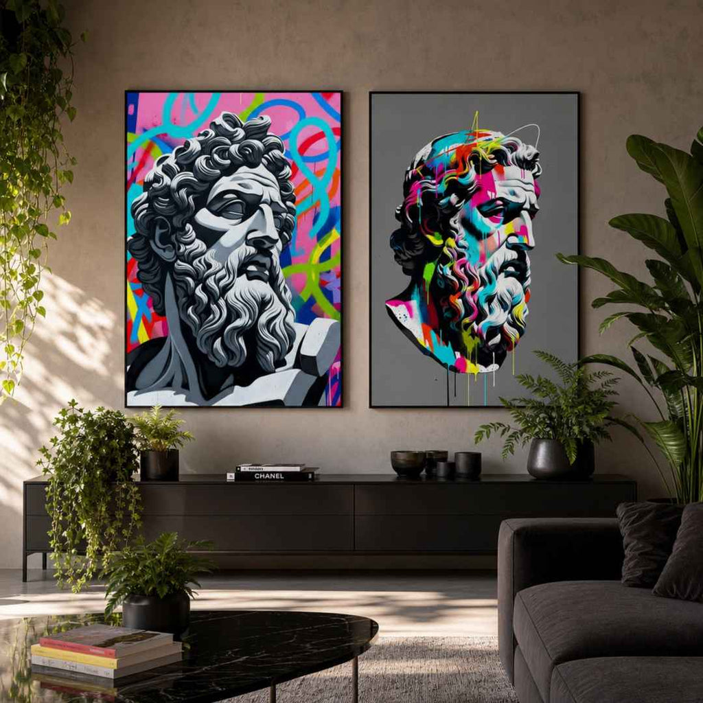 Tableau Zeus Street Art dans salon