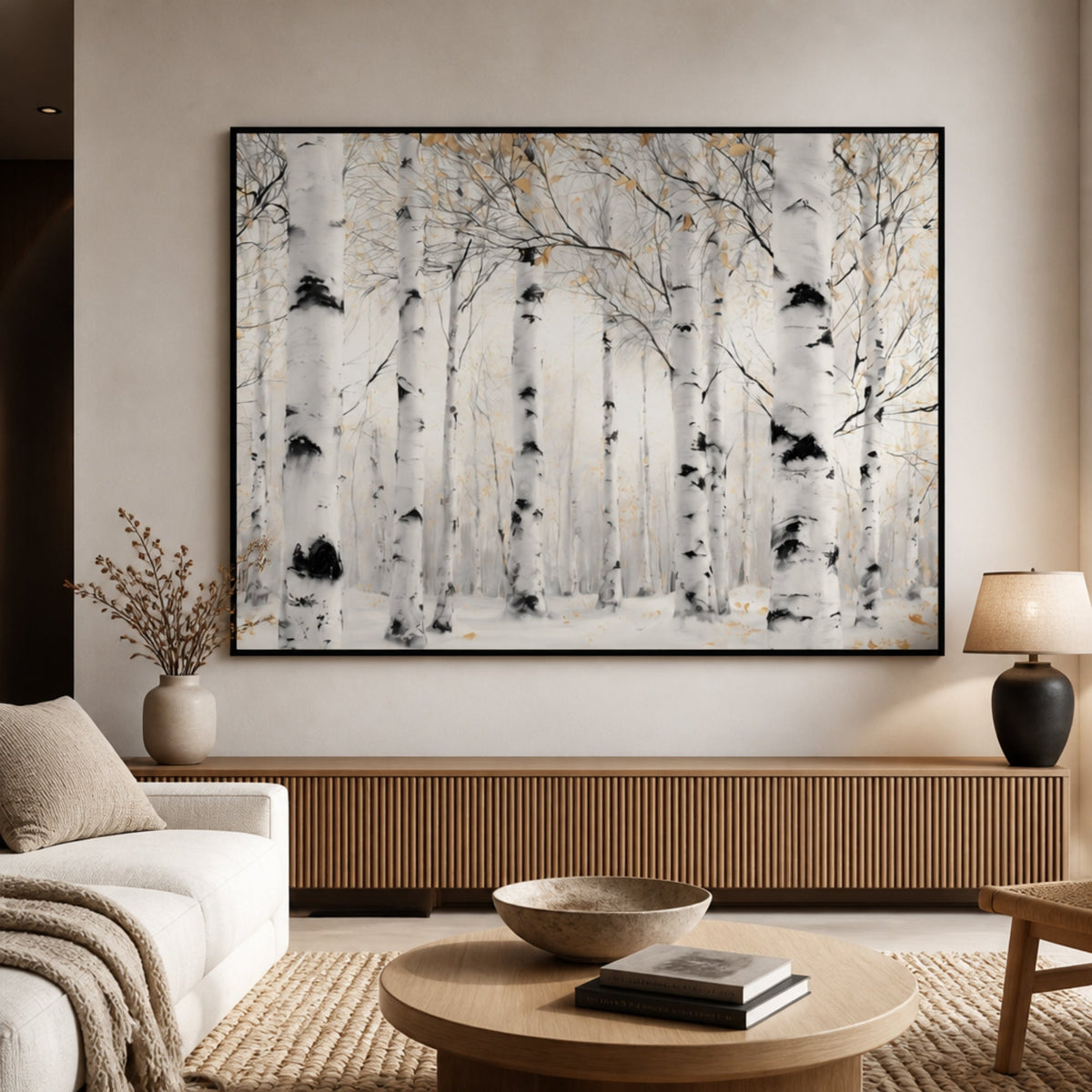 Tableau de Bouleaux Blancs Acrylique pour salon