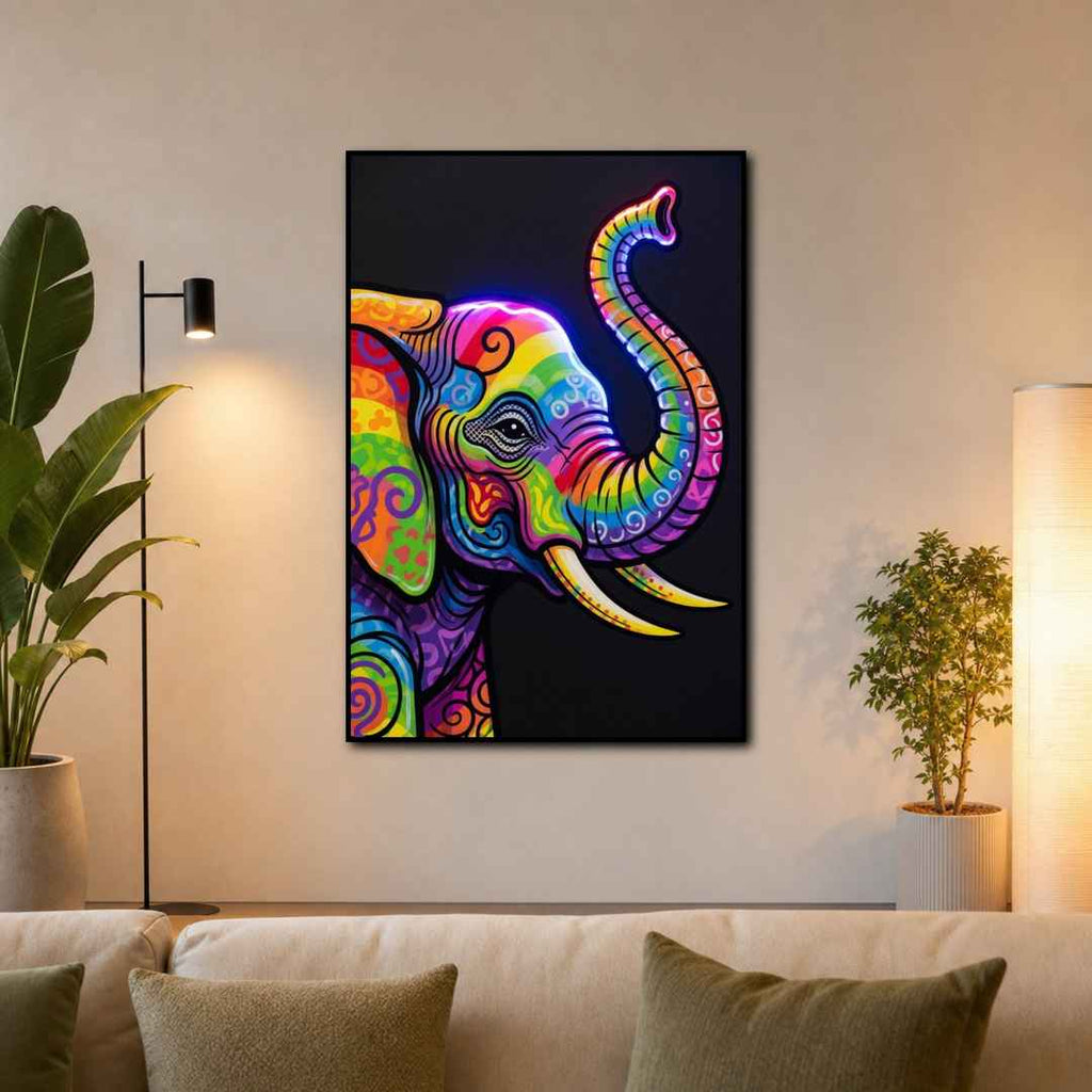 Tableau l’Éléphant Pop Art pour salon