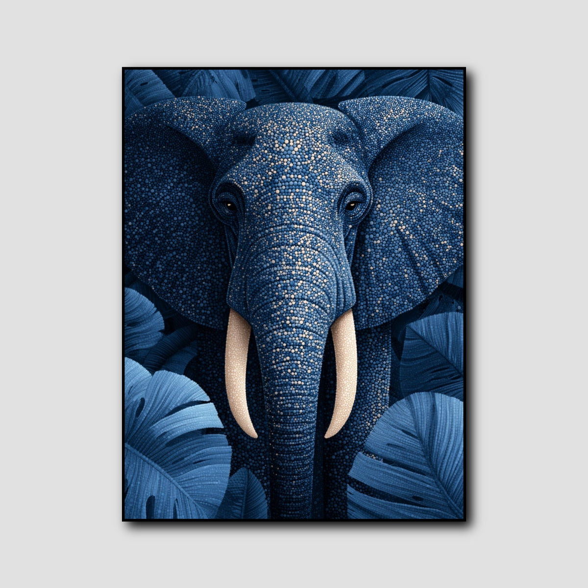 Tableau Éléphant Bleu style 1