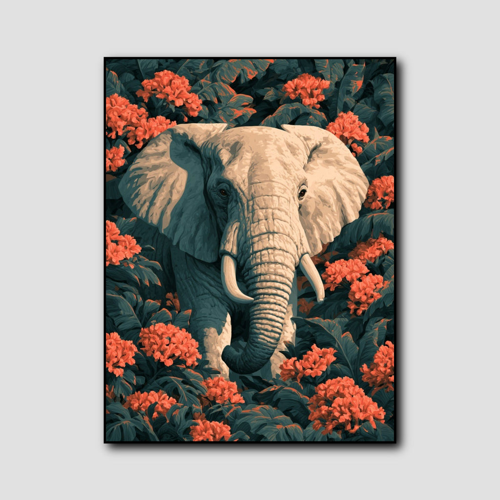 Tableau Éléphant Jungle style 1