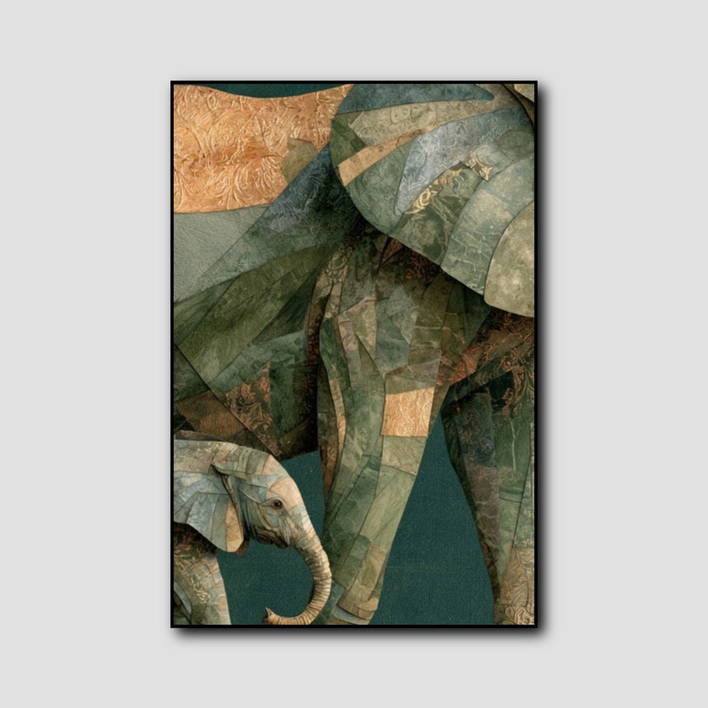 Tableau Éléphant Triptyque style 2