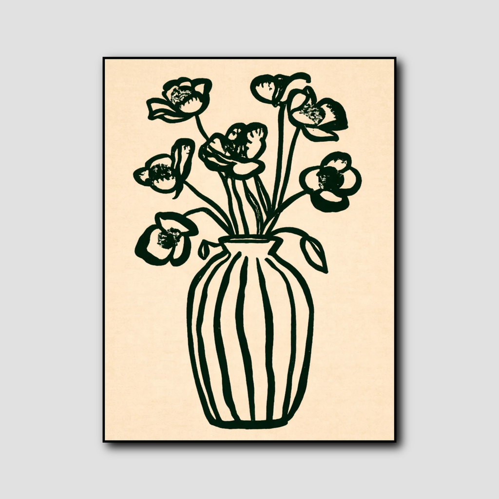 Tableau Dessin Linéaire Floral