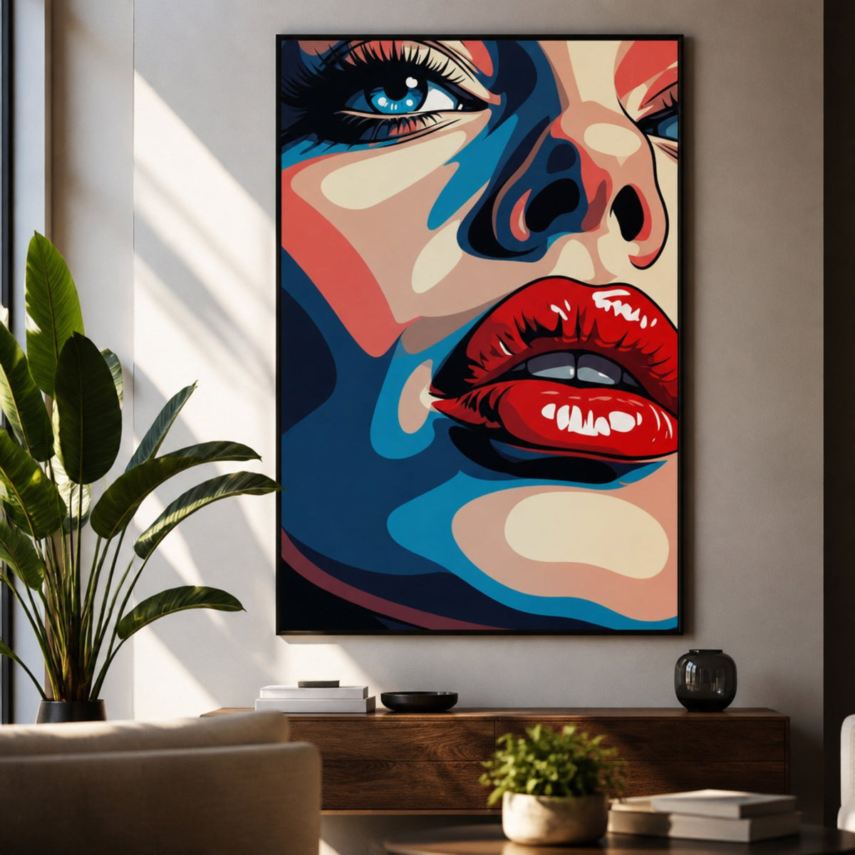 Toile Bouche Pop Art pour salon