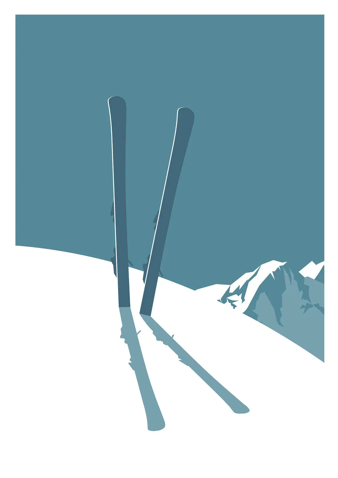 Tableau Ski Montagne Minimaliste