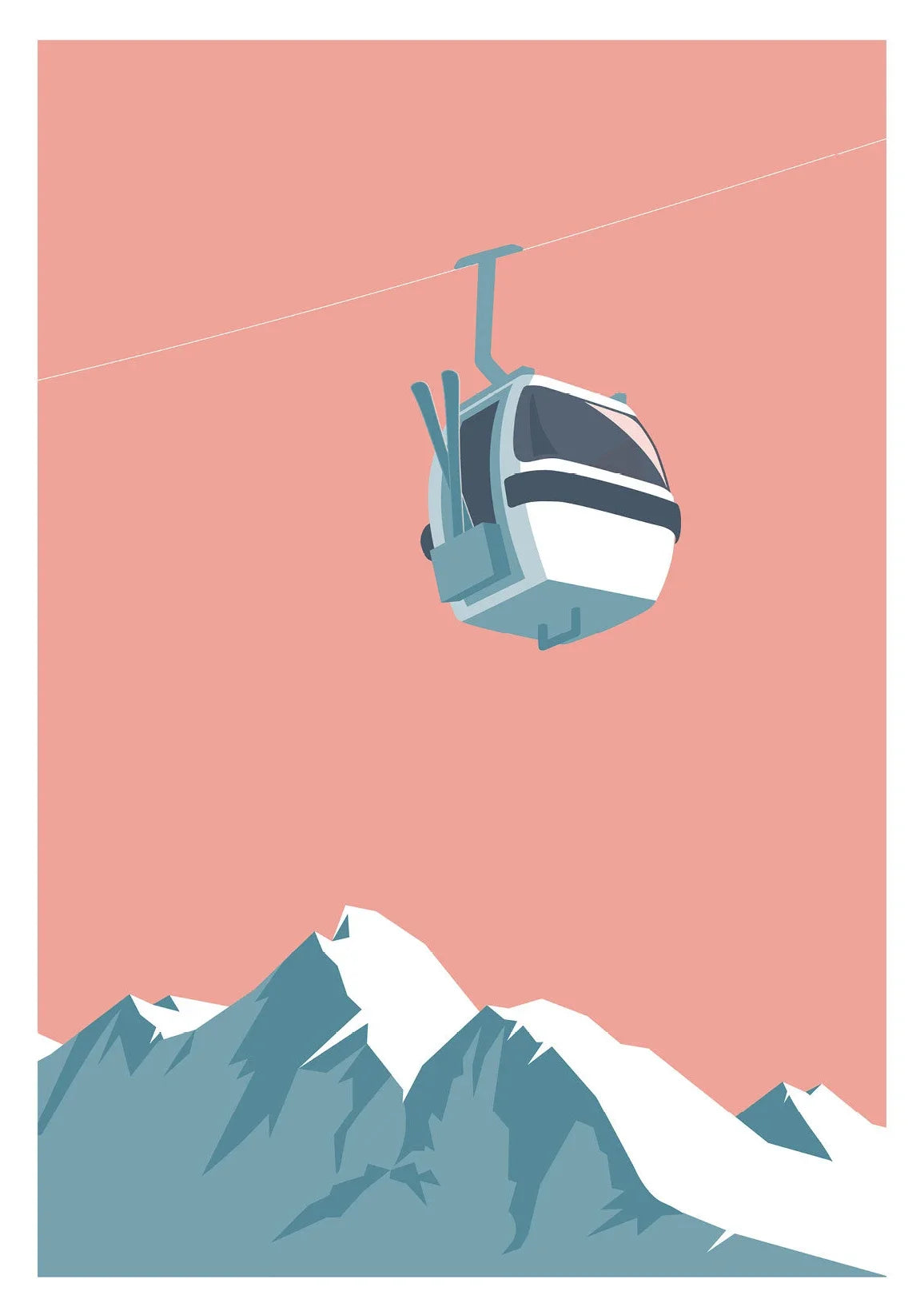 Tableau Ski Montagne Minimaliste