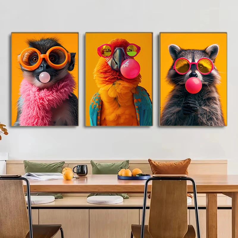 Tableau Animaux Pop Art Lunettes