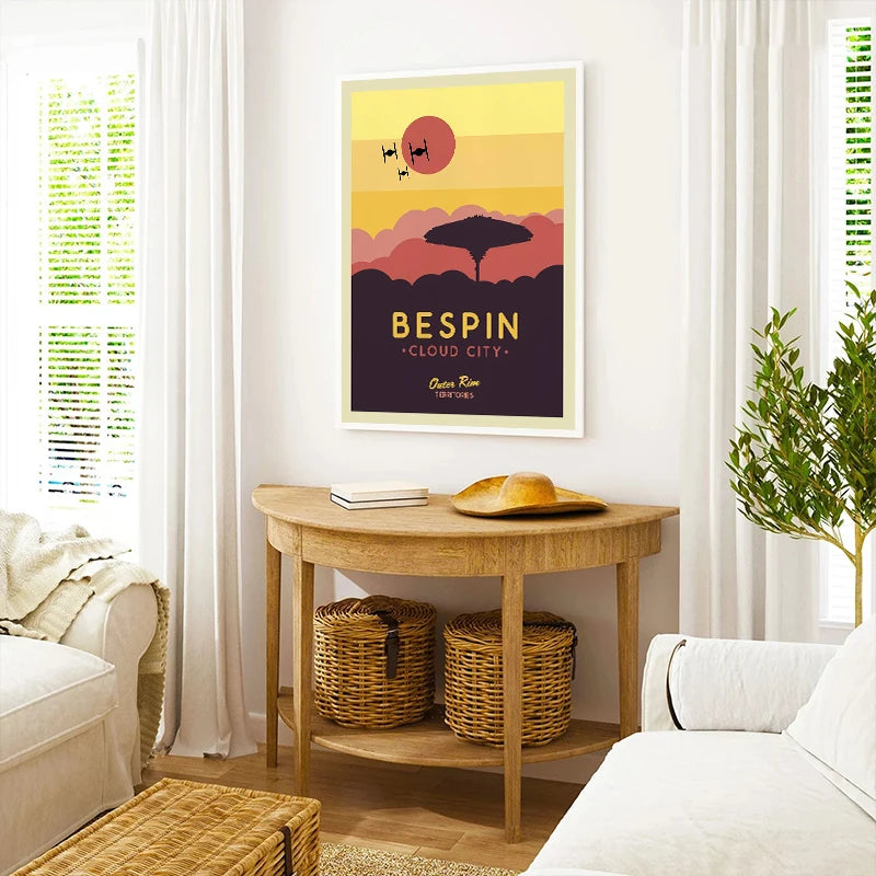 Tableau Planètes Star Wars Vintage