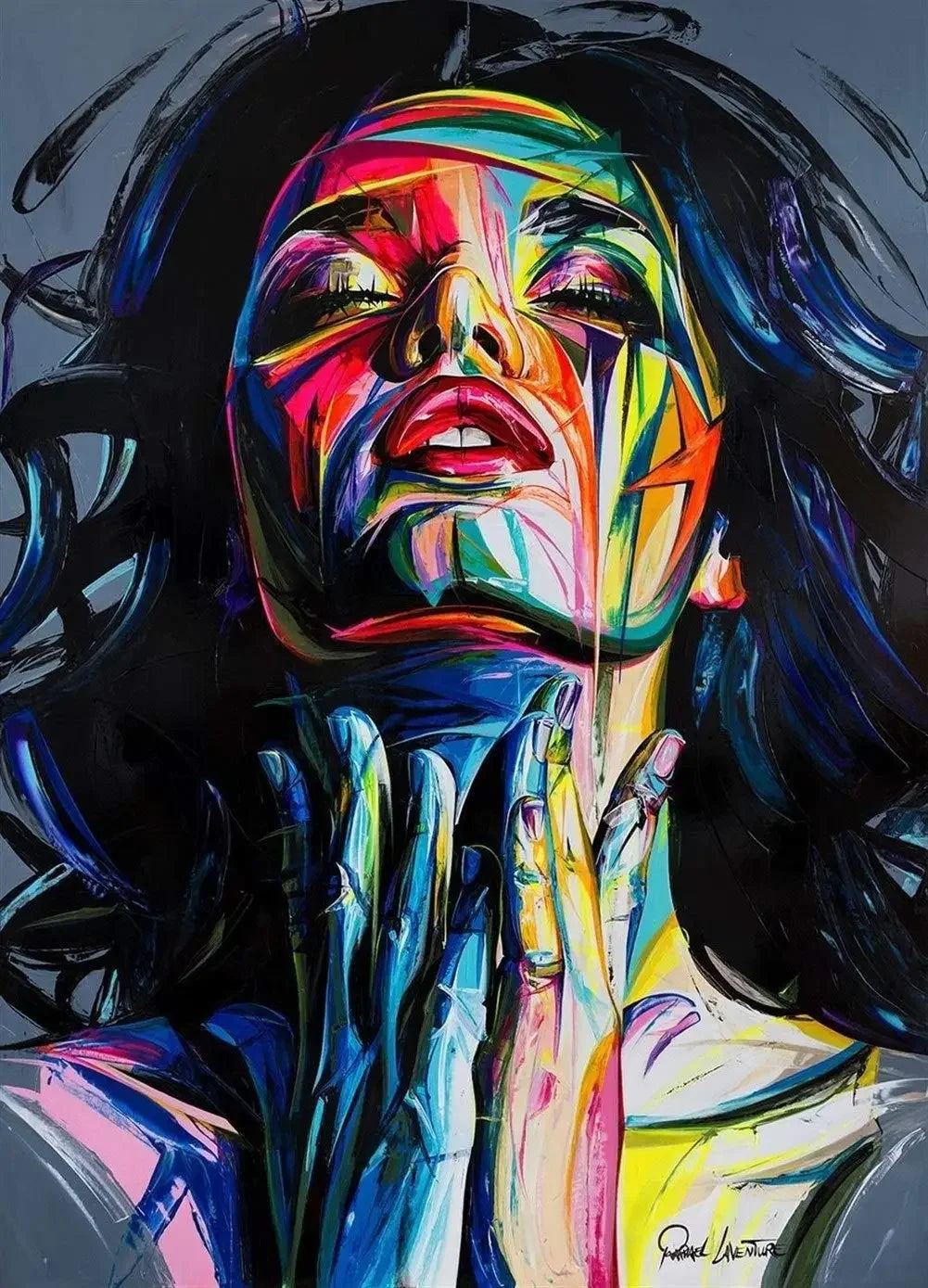 Tableau Expressionniste Portrait Abstrait