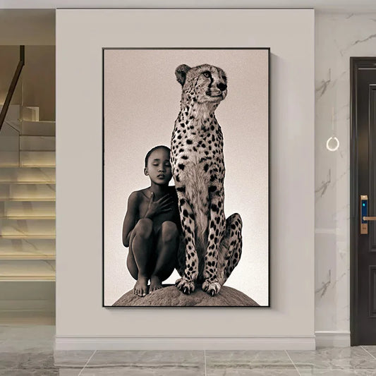Tableau Fillette Guépard