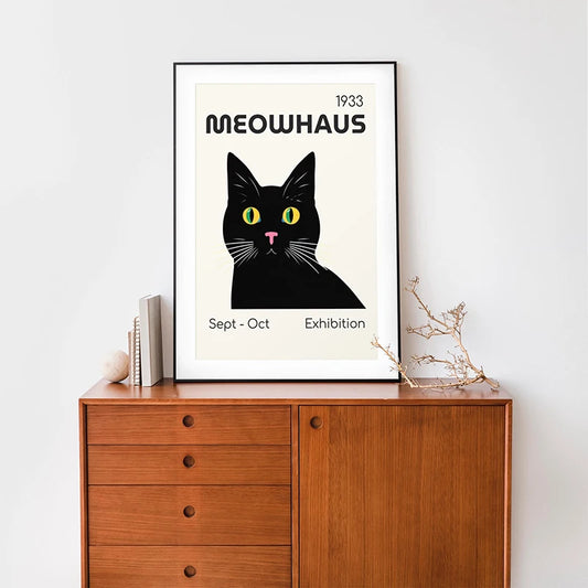 Tableau Chat Noir Vintage