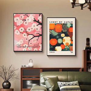 Tableau Sakura Lanternes Japonaises