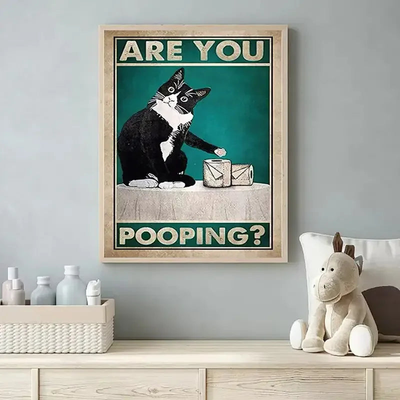 Tableau Chat Toilette Humoristique