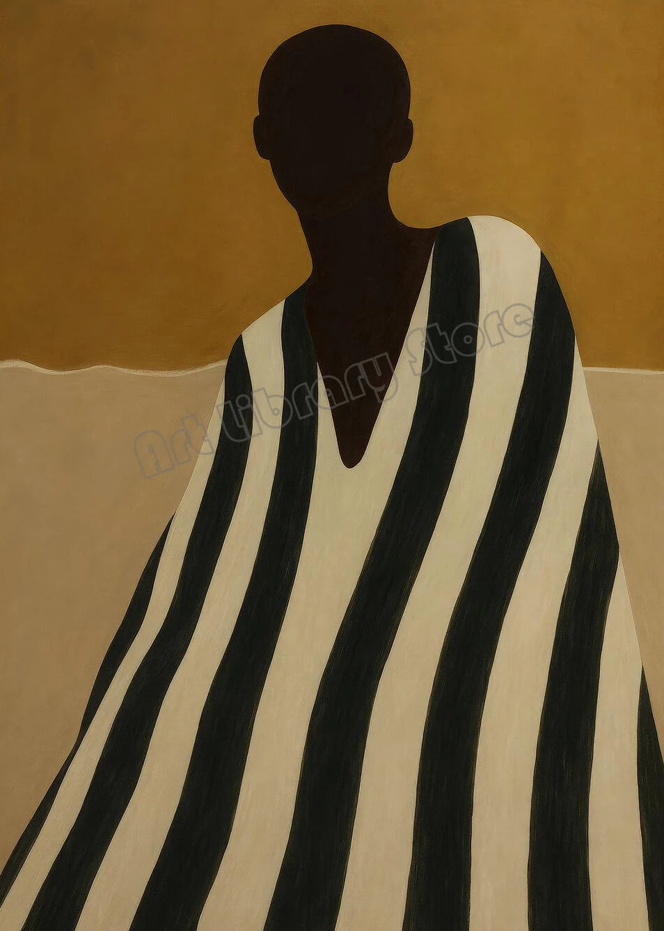 Tableau Silhouette Rayée Minimaliste