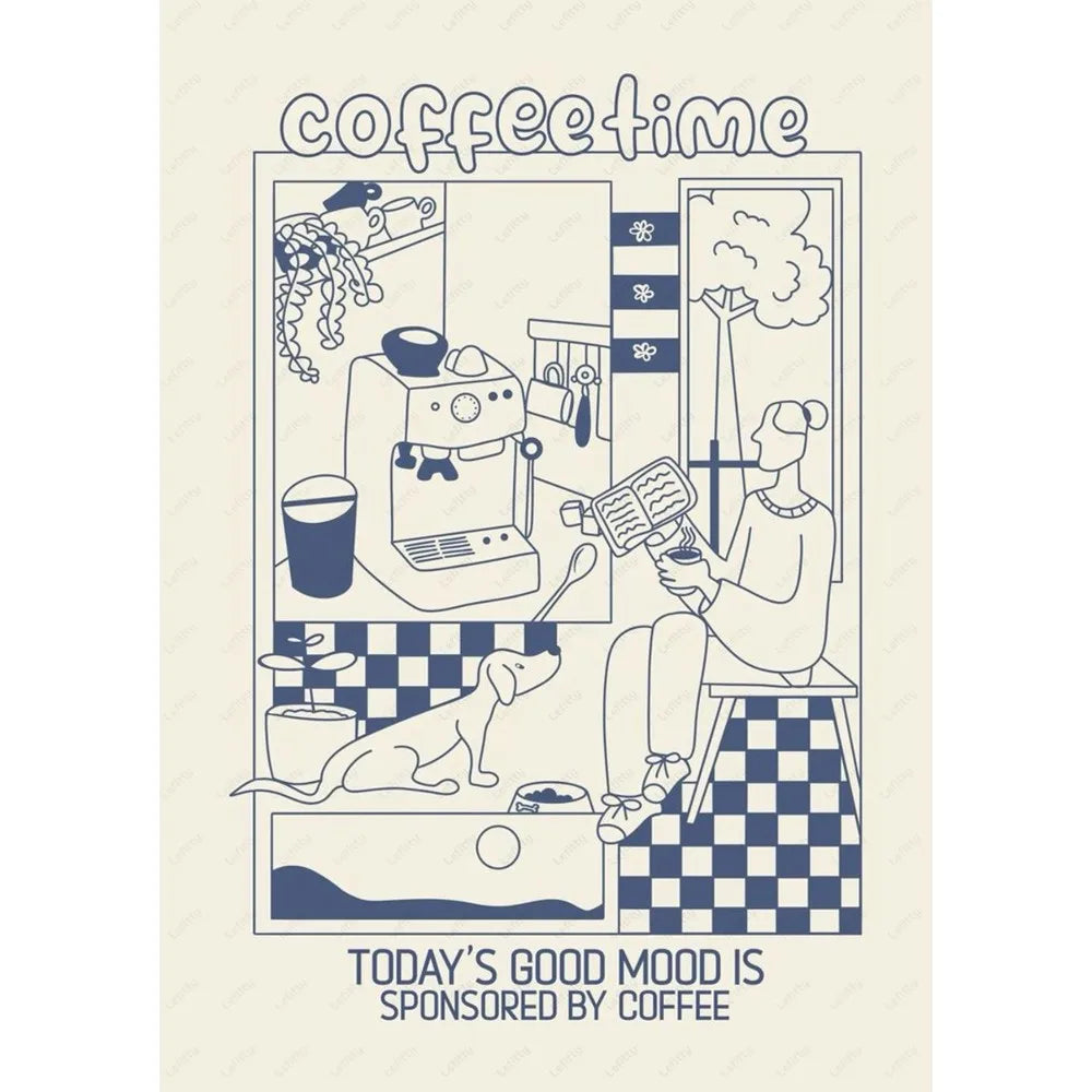 Tableau Rituel Café Minimaliste