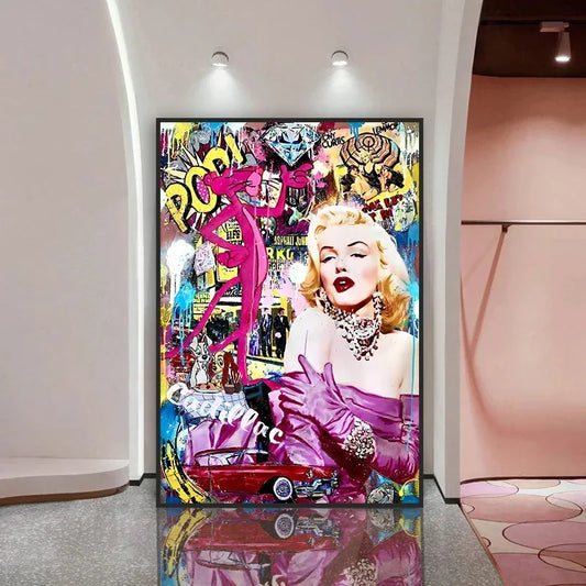 Tableau Pop Art Marilyn Monroe Fluo