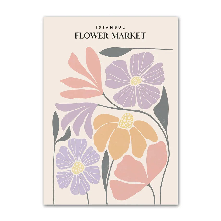 Tableau Marché Floral Pastel